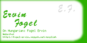 ervin fogel business card